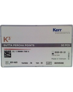 K3XF Guttapercha Taper.04 ISO020